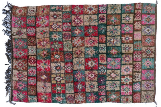 Large Vintage Boujad berber carpet - Brown