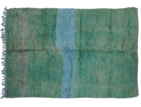 Grand tapis berbère vert et bleu Boujad