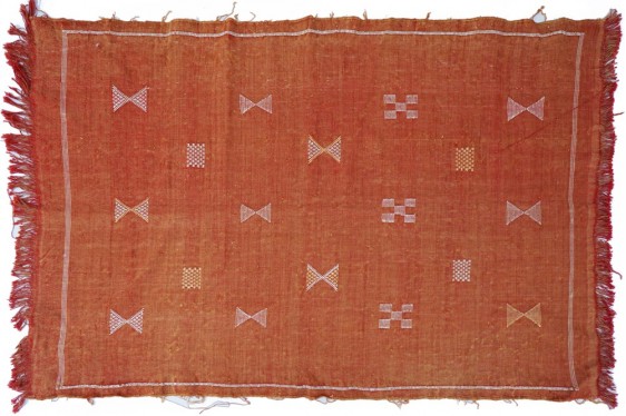 Small Moroccan Kilim rug terracotta - Wool