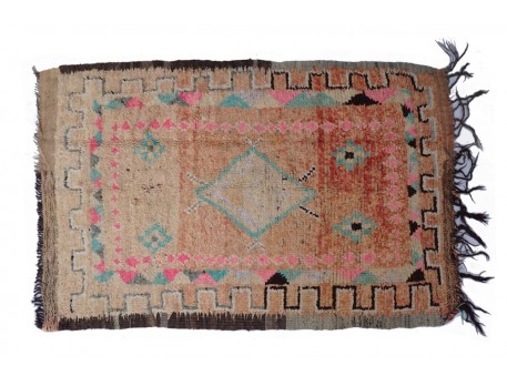 Grand tapis berbère ancien coloré Boujad