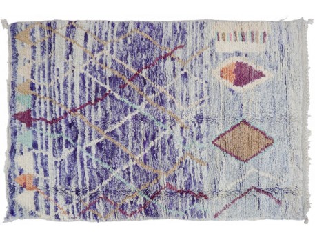 Petit tapis berbère coloré Boujad avec des formes de losange