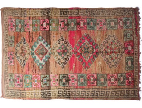 Large Boujad berber rug red and beige