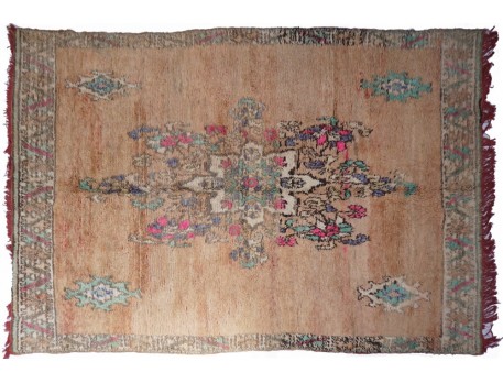 Very large Vintage Boujad berber carpet - Brown