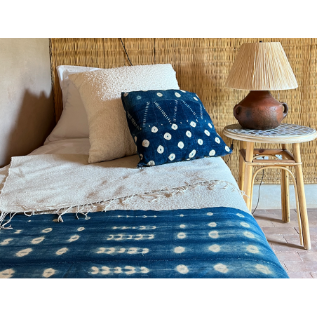 Vintage Bogolan fabric - Indigo blue with white patterns