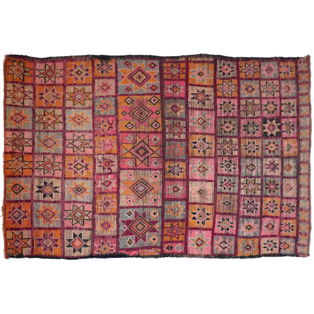 Giant Vintage Boujad berber carpet - Red, brown, terracotta