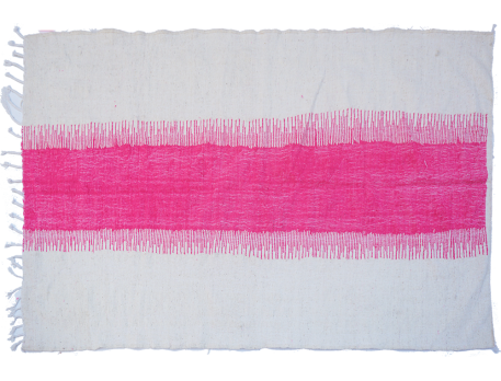 Tapis berbère Kilim en laine abstrait fushia blanc