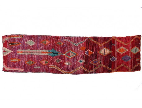 Vintage Corridor Berber carpet Boujad red and green