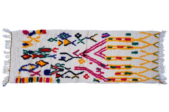 Medium Azilal corridor berber rug in wool with patterns 