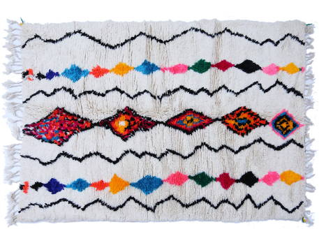 Azilal berber carpet dark zigzags and designs