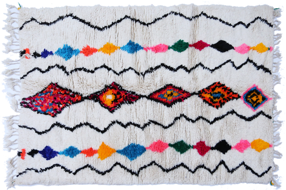 Azilal berber carpet dark zigzags and designs