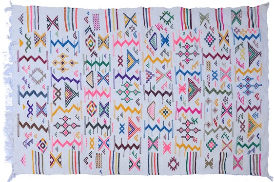 Woolen Kilim carpet children's colorful designs handmade in Morocco