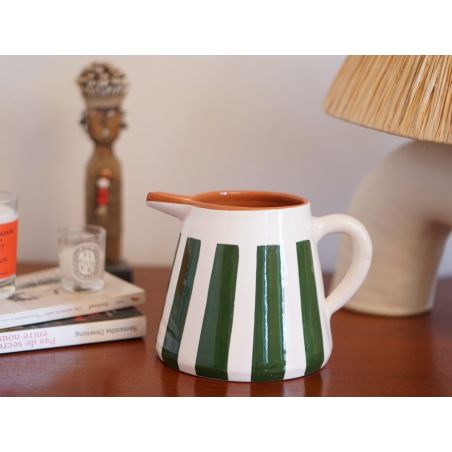 Khaki decorative ceramic jug handmade in Portugal.