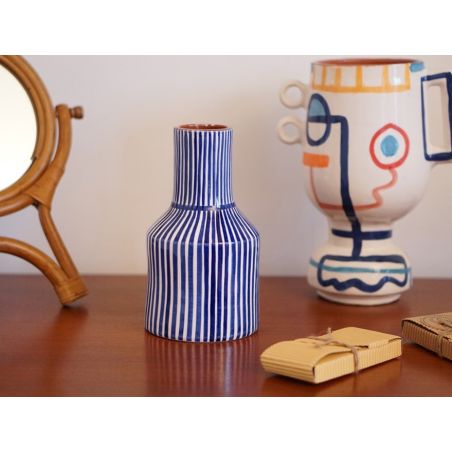 Blue vase handmade in Portugal.
