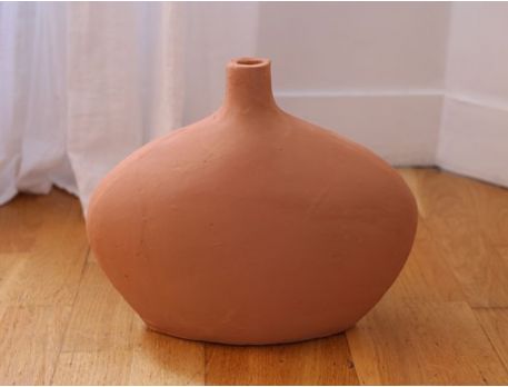 Terracotta vase handmade in Morocco.
