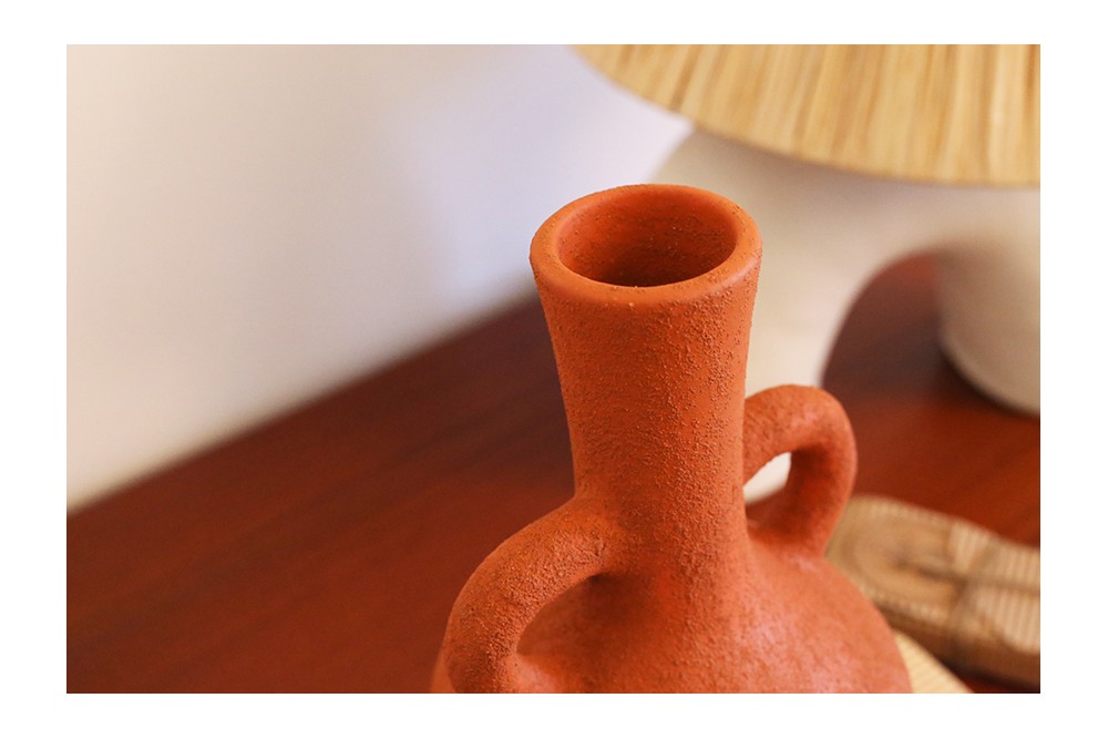 Vase Céramique Minéral Jaune Mat - Forme Cône Fin 21,7cm Pour Tige Unique Déco Intérieur Mariage Bureau