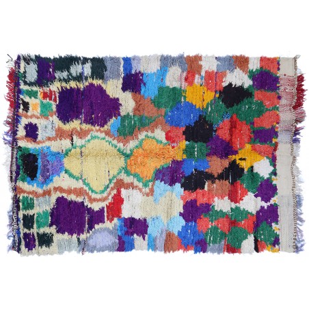 Vintage Boucherouite rug made in Morocco - Abstract shapes
