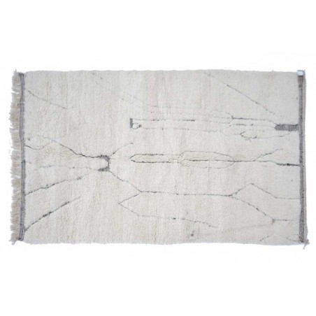Large Béni Ouarain berber rug white with patterns