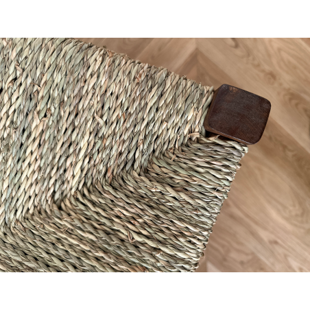 Stuhl aus Holz und Stroh, handgefertigt in Marokko