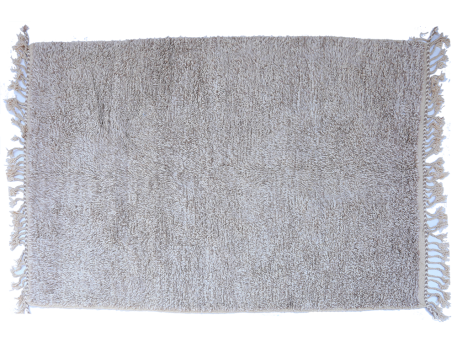 Grand tapis berbère Béni Ouarain blanc et marron gris