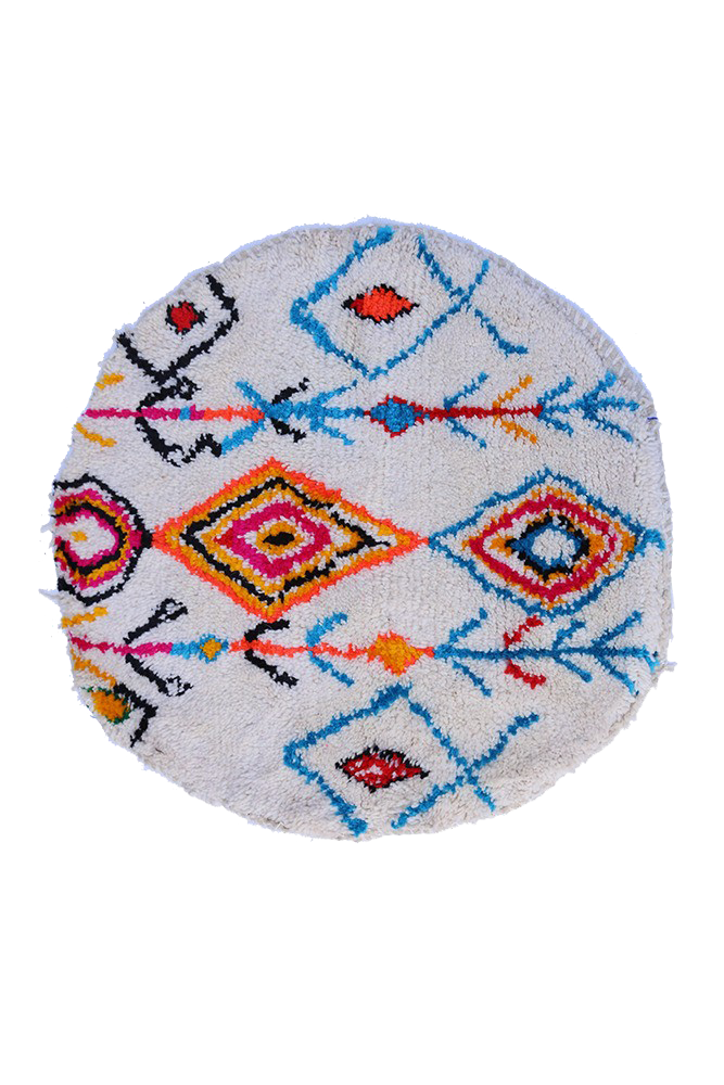 Runder bunter Berber-Teppich | 91 cm