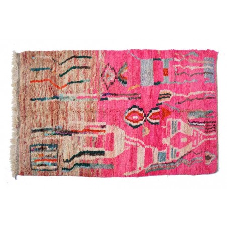 Large Boujad colorful berber rug flashy pink