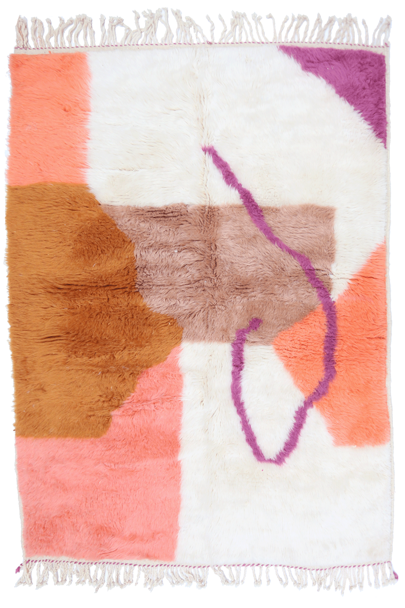 Tapis Berbère Azilal Fait Main – 2.75m X 1m, Laine 100%, Multicolore, Maroc
