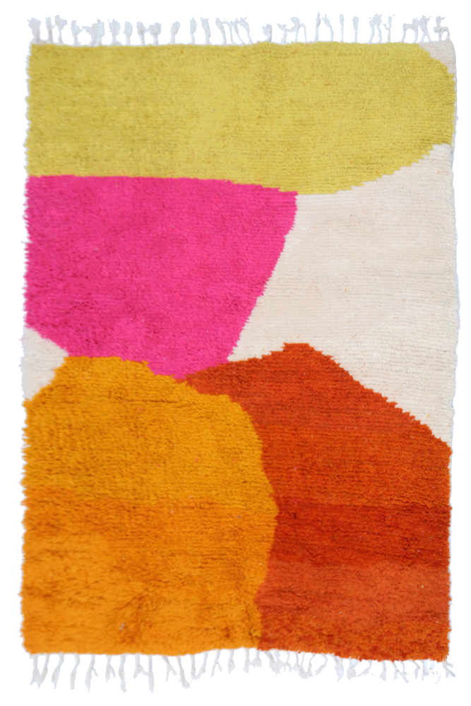 Grand Tapis Berbère Nomade En Laine De Dromadaire - Pièce Unique 210x190 Cm