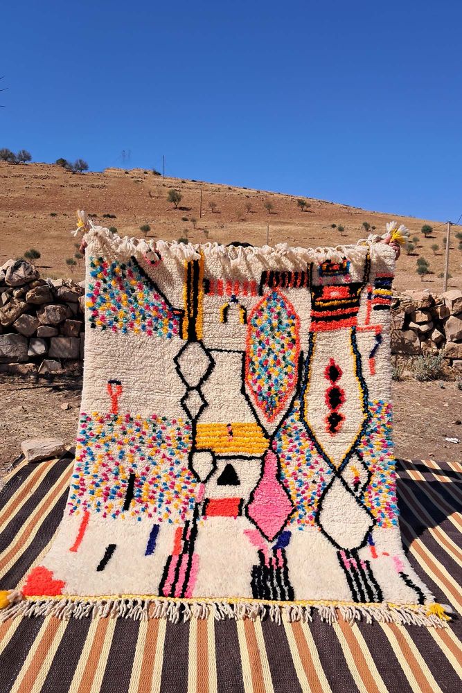 Tapis berbère coloré | 152 x 116cm
