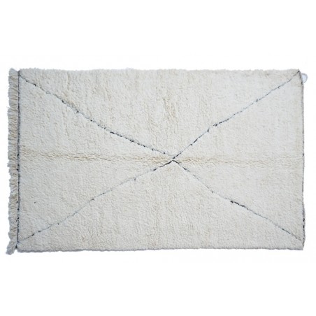 Large Béni Ouarain rug white engraved rhombus