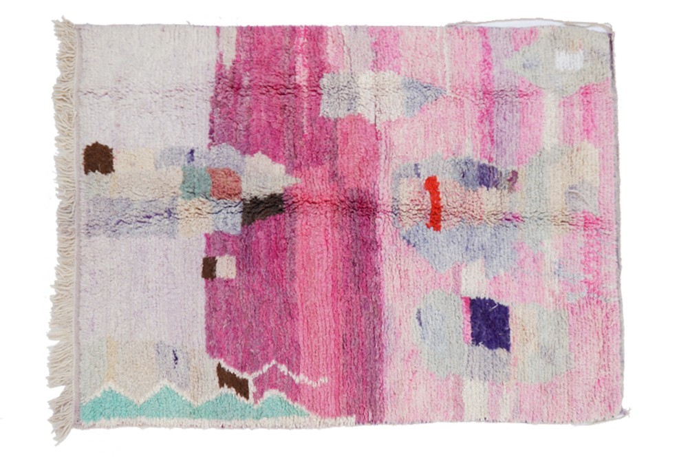 Colorful berber rug Boujad pink gradient